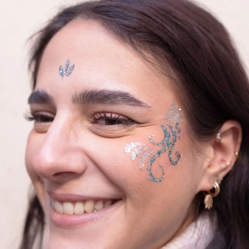 Pochoir Arabesque Si Si La Paillette - Tatouage Pailleté Réutilisable Pochoir Arabesque Si Si La Paillette - Tatouage Pailleté Réutilisable