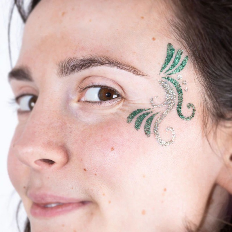 Pochoir Arabesque Si Si La Paillette - Tatouage Pailleté Réutilisable Voir la slide Pochoir Arabesque Si Si La Paillette - Tatouage Pailleté Réutilisable