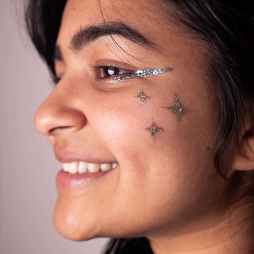 Pochoir Etoiles Si Si La Paillette - Tatouages Pailletés Réutilisables Pochoir Etoiles Si Si La Paillette - Tatouages Pailletés Réutilisables