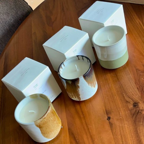 Bougie Céramique Monoï 100g - Cire Végétale Écologique - Maison Évidence