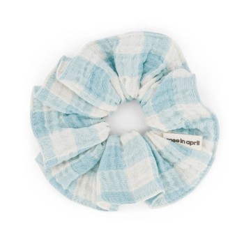Chouchou Vichy Canal Blue – Style et Douceur Rose in April