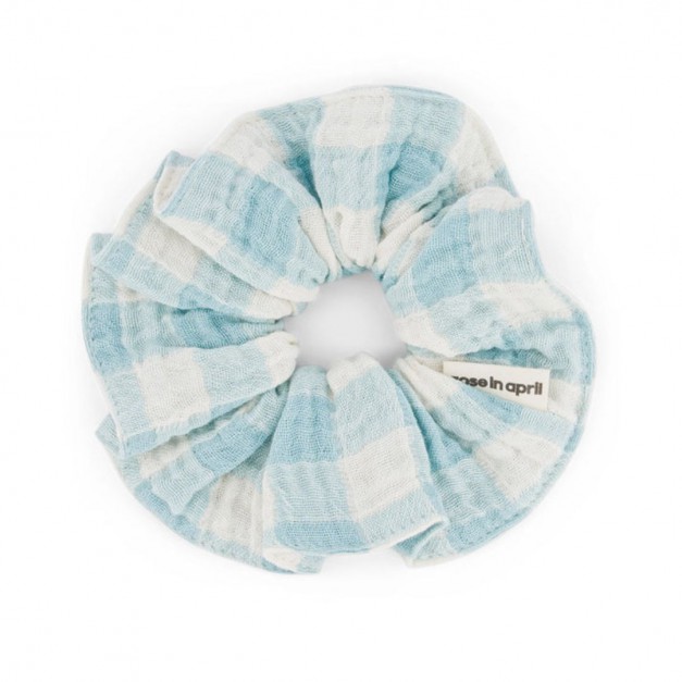 Chouchou Vichy Canal Blue – Style et Douceur Rose in April