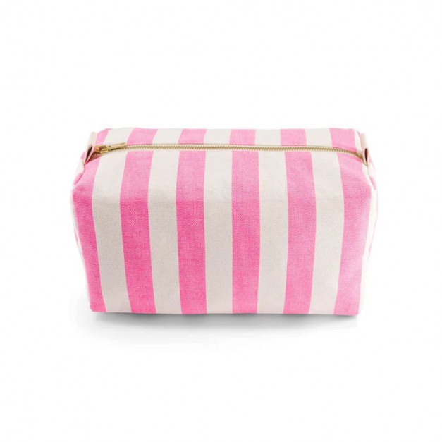 Trousse de toilette Vic rayé néon rose – Pratique et stylée