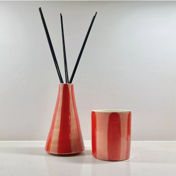 Diffuseur céramique baies rouges – Fait main, réutilisable