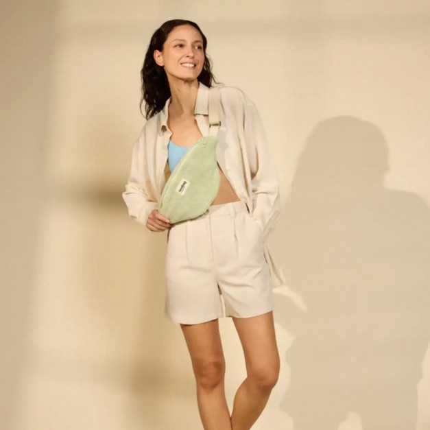 Hindbag - Sac Banane Olivia Éponge Vert Amande en coton bio