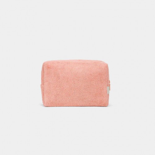 Hindbag - Trousse Léon Éponge Rose Corail en coton bio
