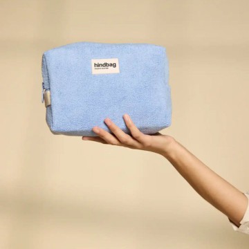 Hindbag - Trousse Léon Éponge Bleu en coton bio