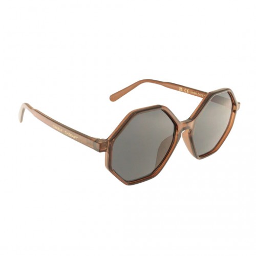 Charly Therapy - Lunettes solaires hexagonales monture recyclée - Frida marron Charly Therapy - Lunettes solaires hexagonales monture recyclée - Frida marron