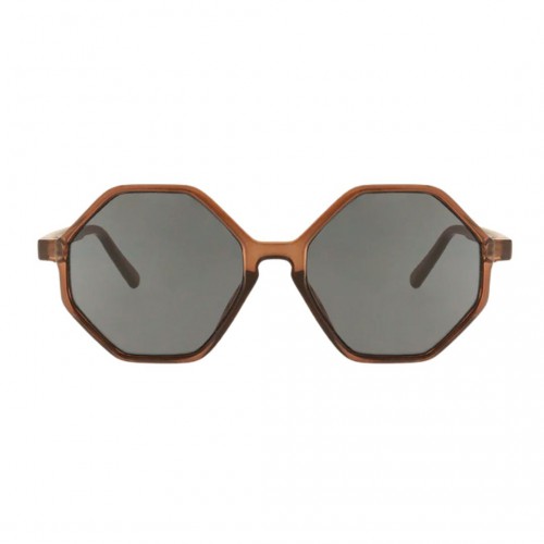 Charly Therapy - Lunettes solaires hexagonales monture recyclée - Frida marron Charly Therapy - Lunettes solaires hexagonales monture recyclée - Frida marron