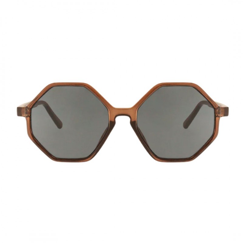 Charly Therapy - Lunettes solaires hexagonales monture recyclée - Frida marron Voir la slide Charly Therapy - Lunettes solaires hexagonales monture recyclée - Frida marron