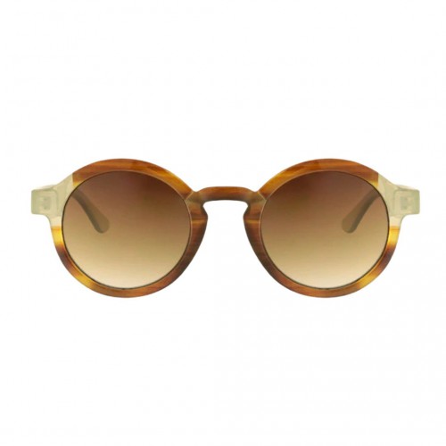 Charly Therapy - Lunettes solaires couleur beige caramel à monture ronde recyclée - Belmont luma Charly Therapy - Lunettes solaires couleur beige caramel à monture ronde recyclée - Belmont luma