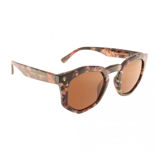 Charly Therapy - Lunettes solaires brunes à monture hexagonale recyclée - Audrey spring Charly Therapy - Lunettes solaires brunes à monture hexagonale recyclée - Audrey spring