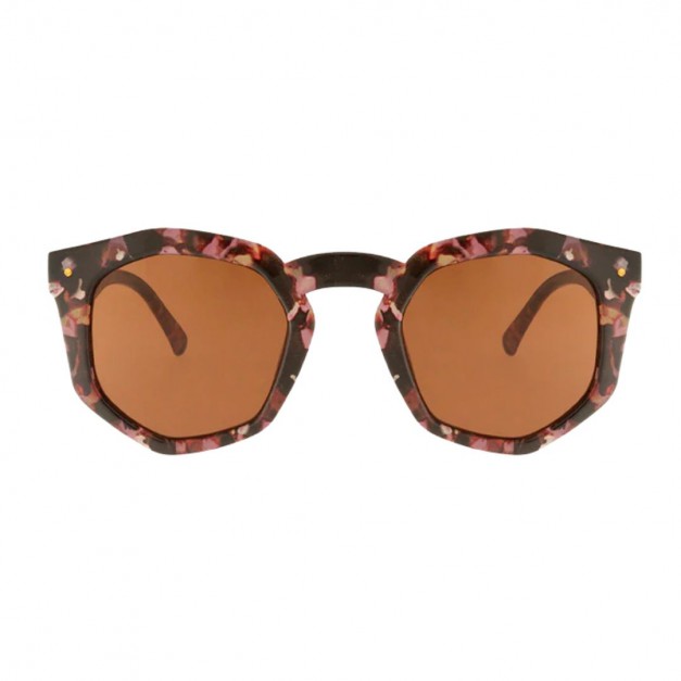 Charly Therapy - Lunettes solaires brunes à monture hexagonale recyclée - Audrey spring