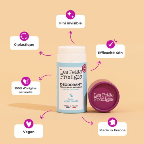 Déodorant naturel linge propre - Les Petits Prödiges sans aluminium Déodorant naturel linge propre - Les Petits Prödiges sans aluminium