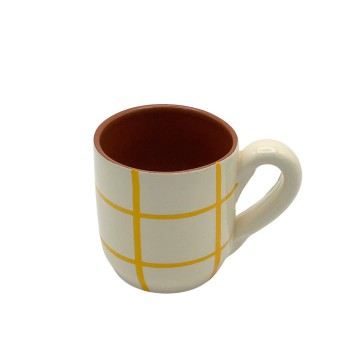Mug céramique carreaux jaune moutarde - A Loja de Ceramica