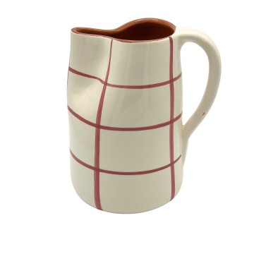 Cruche 1L céramique carreaux vieux rose - A Loja de Ceramica