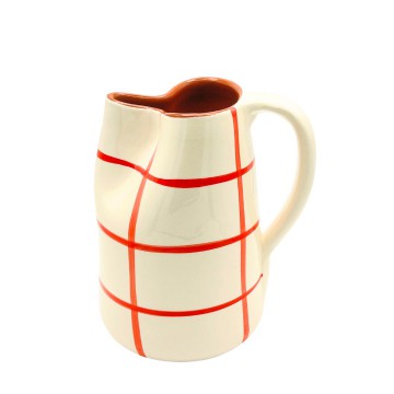 Cruche 1L céramique carreaux rouge - A Loja de Ceramica