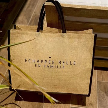 Sac cabas en jute naturelle, taille XXL !
