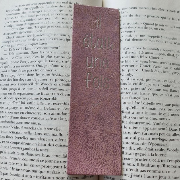 Marque-page en cuir Il était une fois