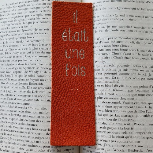 Marque-page en cuir Il était une fois