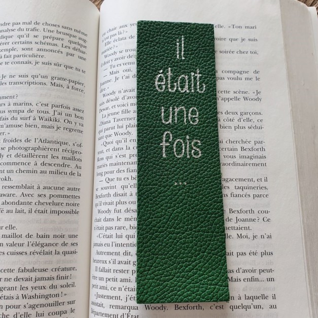 Marque-page en cuir Il était une fois