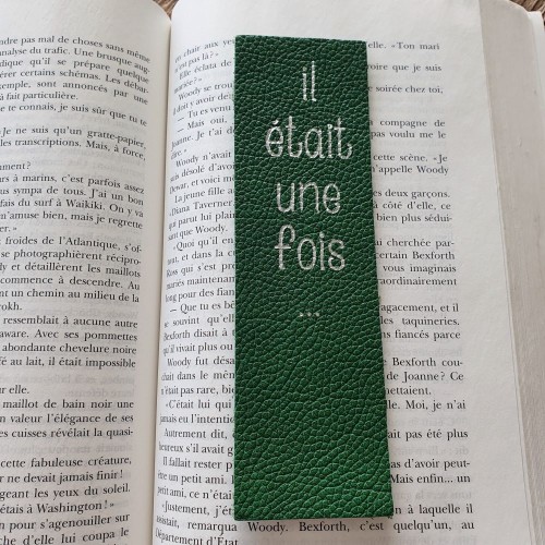 Marque-page en cuir Il était une fois
