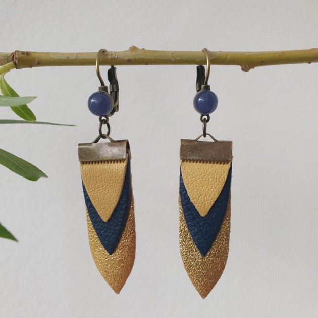 Boucles d'oreilles Plumes Vanille