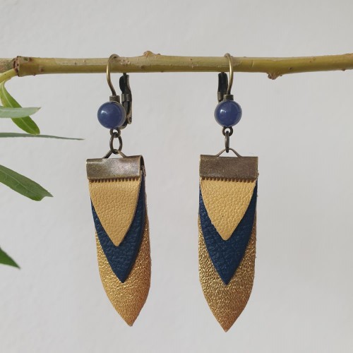 Boucles d'oreilles Plumes Vanille
