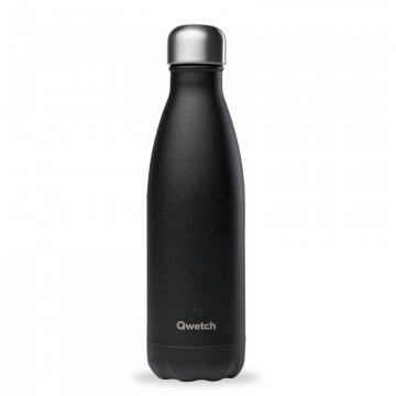 Gourde Isotherme Mate Noire Qwetch - 12h Chaud, 24h Froid