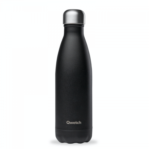 Gourde Isotherme Mate Noire Qwetch - 12h Chaud, 24h Froid Gourde Isotherme Mate Noire Qwetch - 12h Chaud, 24h Froid