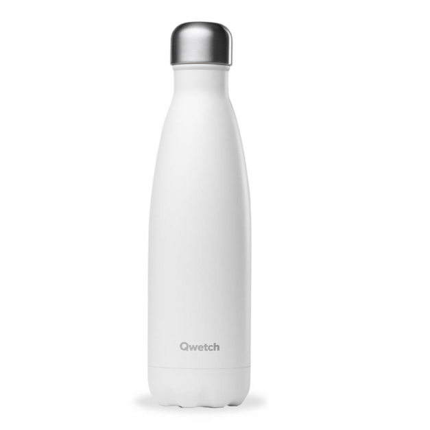 Gourde Isotherme Mate Blanche Qwetch - 12h Chaud, 24h Froid