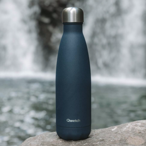 Gourde isotherme Bleu Nuit 12h Chaud 24h Froid - Qwetch Gourde isotherme Bleu Nuit 12h Chaud 24h Froid - Qwetch