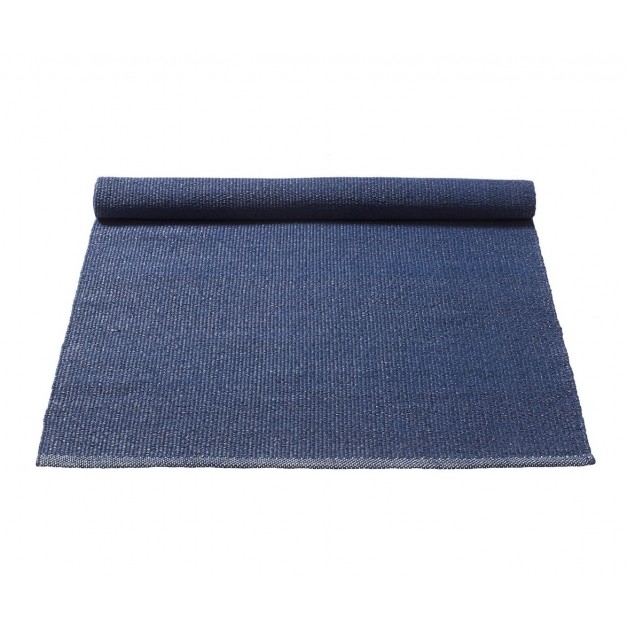 Tapis en plastique recyclé bleu foncé Rug Solid