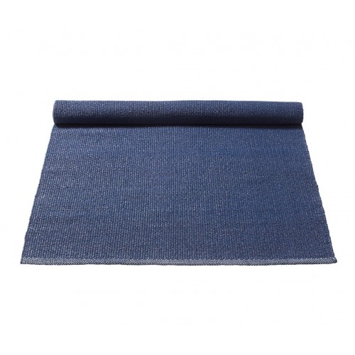 Tapis en plastique recyclé bleu foncé Rug Solid