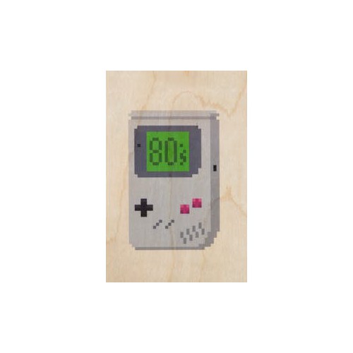 Woodhi carte postale en bois Hello 80s Gameboy