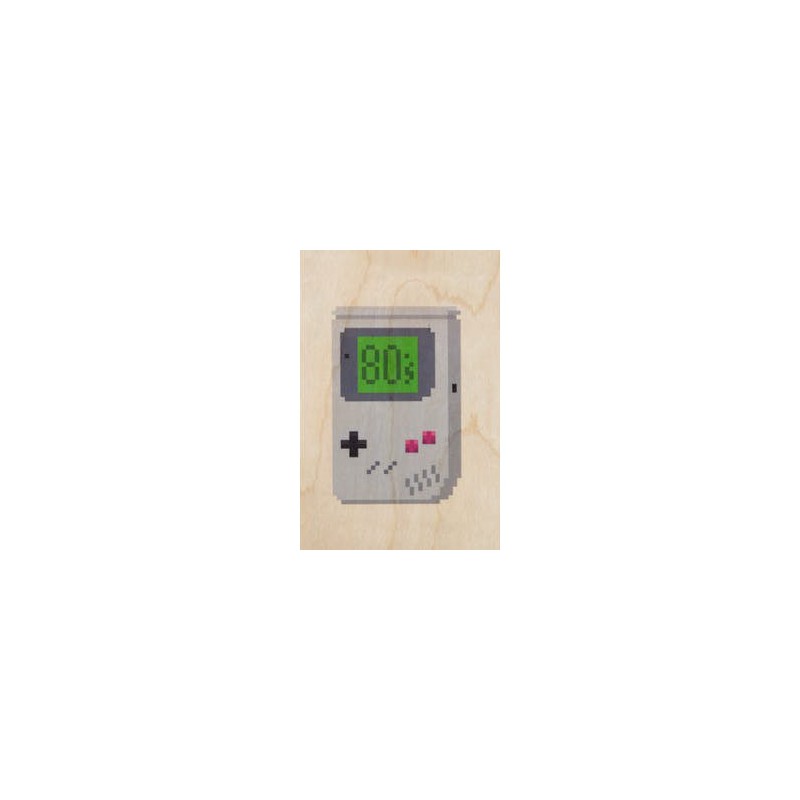 Voir la slide Woodhi carte postale en bois Hello 80s Gameboy
