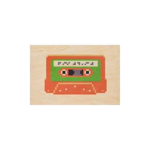 Woodhi carte postale en bois Hello 80s Tape