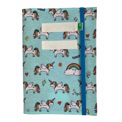 Vlop protège cahier en tissu licorne Vlop protège cahier en tissu licorne