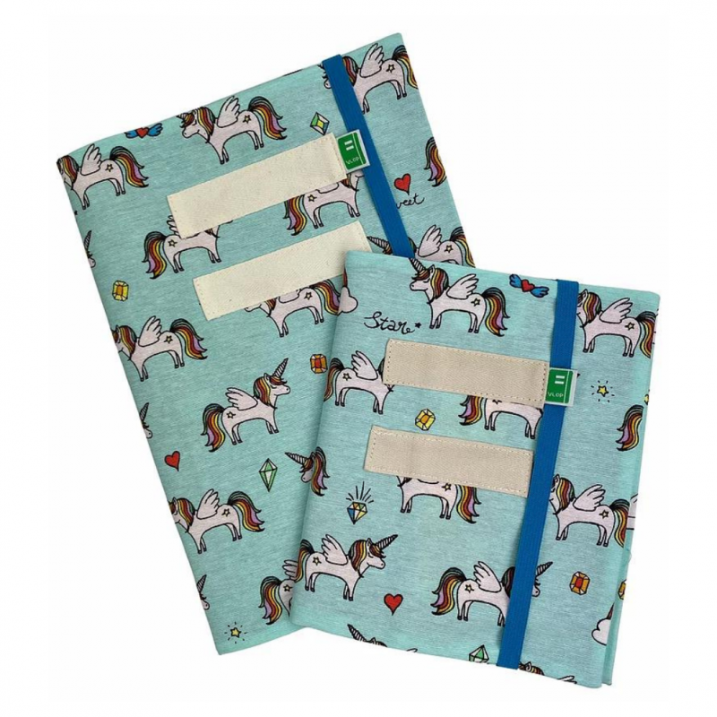 Vlop protège cahier en tissu licorne Voir la slide Vlop protège cahier en tissu licorne