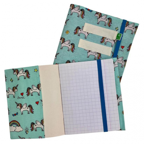 Vlop protège cahier en tissu licorne Vlop protège cahier en tissu licorne