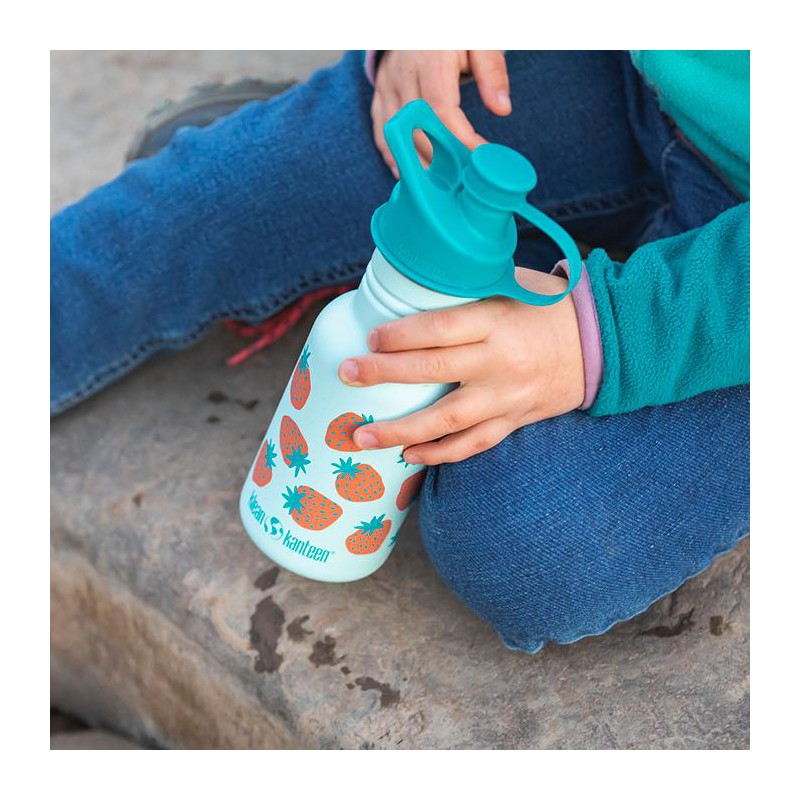 Gourde enfant Sport Cap Turquoise fraises Klean Kanteen Voir la slide Gourde enfant Sport Cap Turquoise fraises Klean Kanteen
