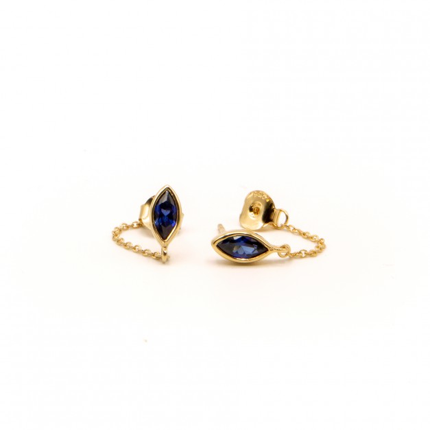 Boucles d'oreille Katmandou bleues - Assaya Jewelry