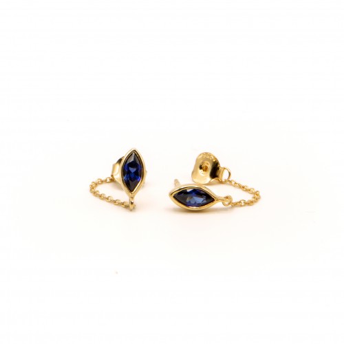 Boucles d'oreille Katmandou bleues - Assaya Jewelry