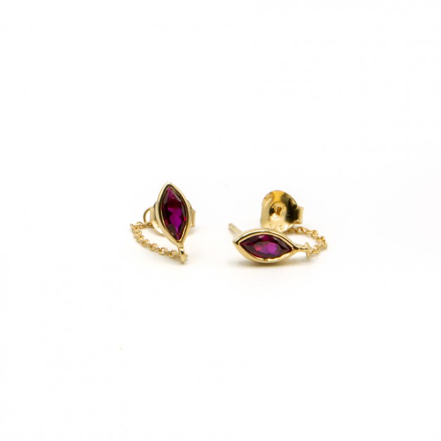 Boucles d'oreille Katmandou fuschia - Assaya Jewelry