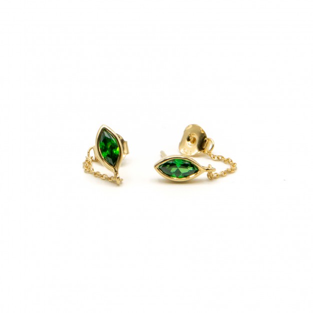 Boucles d'oreille Katmandou vertes - Assaya Jewelry