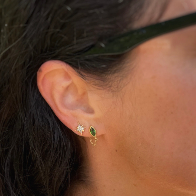 Boucles d'oreille Katmandou vertes - Assaya Jewelry
