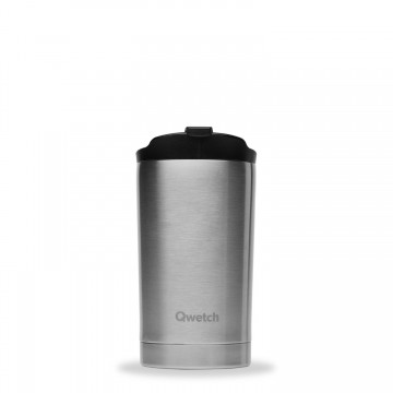 Travel Mug Inox 6h Chaud 12h Froid - Qwetch, 100% étanche