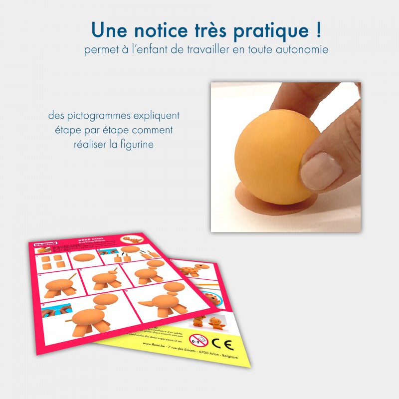 Voir la slide Kit pâte à modeler bébé dino - Flomi