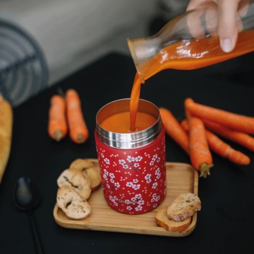 Boîte Repas Isotherme Hanami Rouge 600 ml - Qwetch, 5h chaud, 7h froid Boîte Repas Isotherme Hanami Rouge 600 ml - Qwetch, 5h chaud, 7h froid
